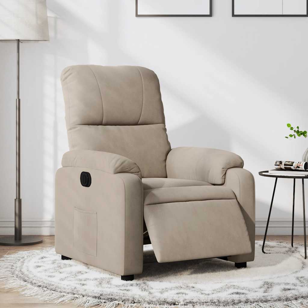 Fauteuil inclinable électrique taupe tissu microfibre - XIOS
