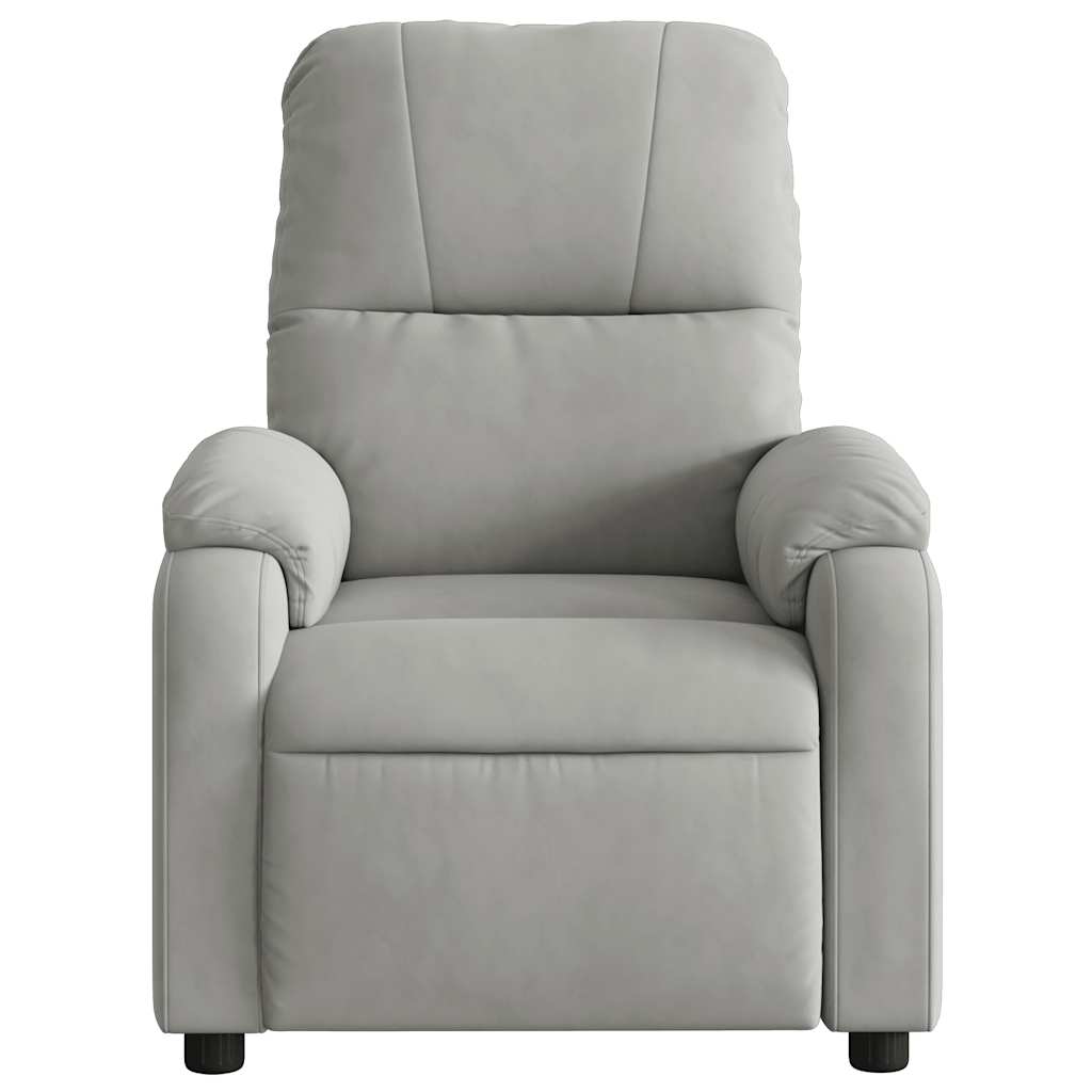 Fauteuil inclinable électrique gris clair tissu microfibre - XIOS