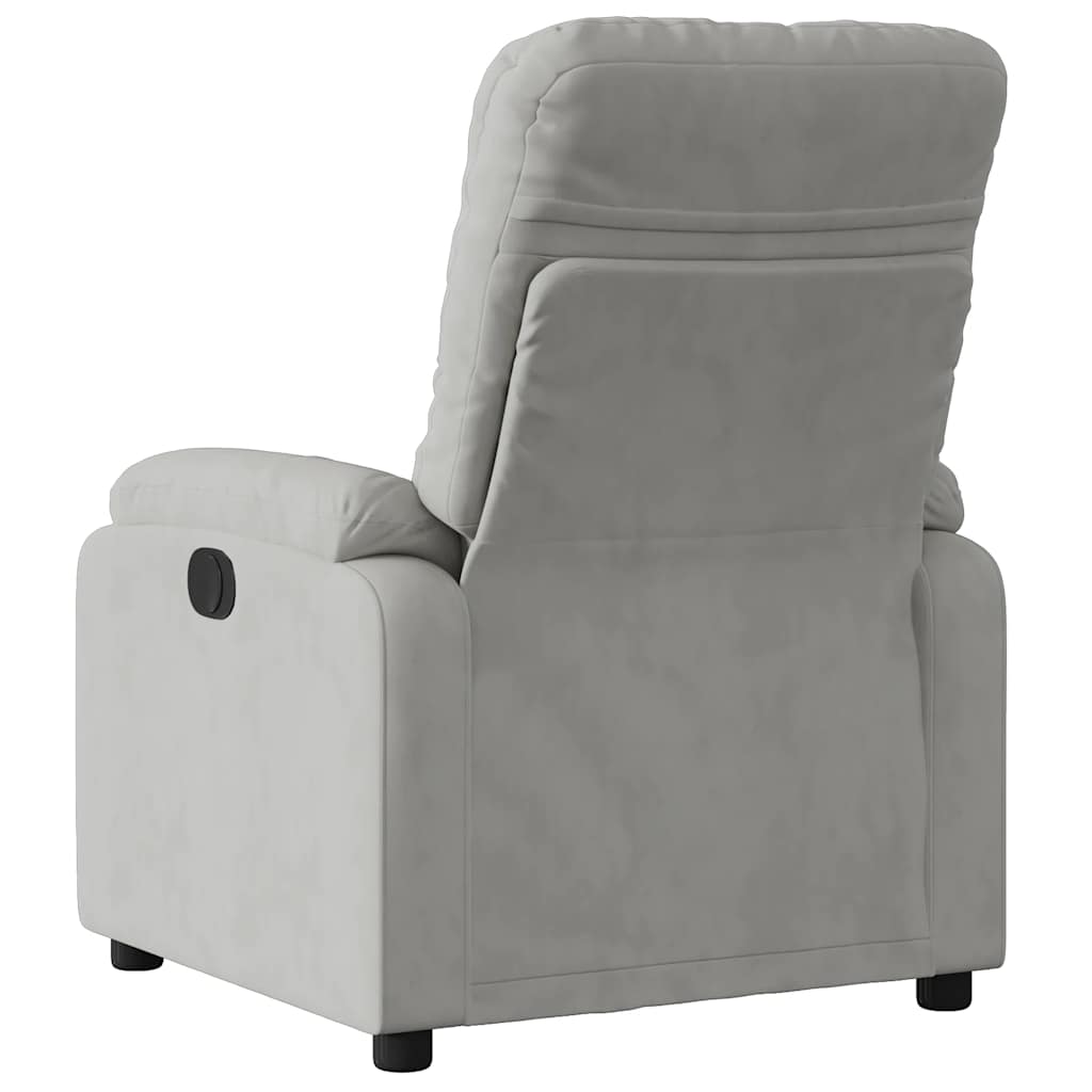 Fauteuil inclinable électrique gris clair tissu microfibre - XIOS
