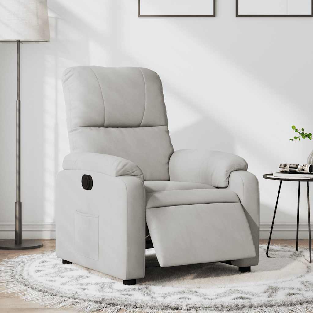 Fauteuil inclinable électrique gris clair tissu microfibre - XIOS