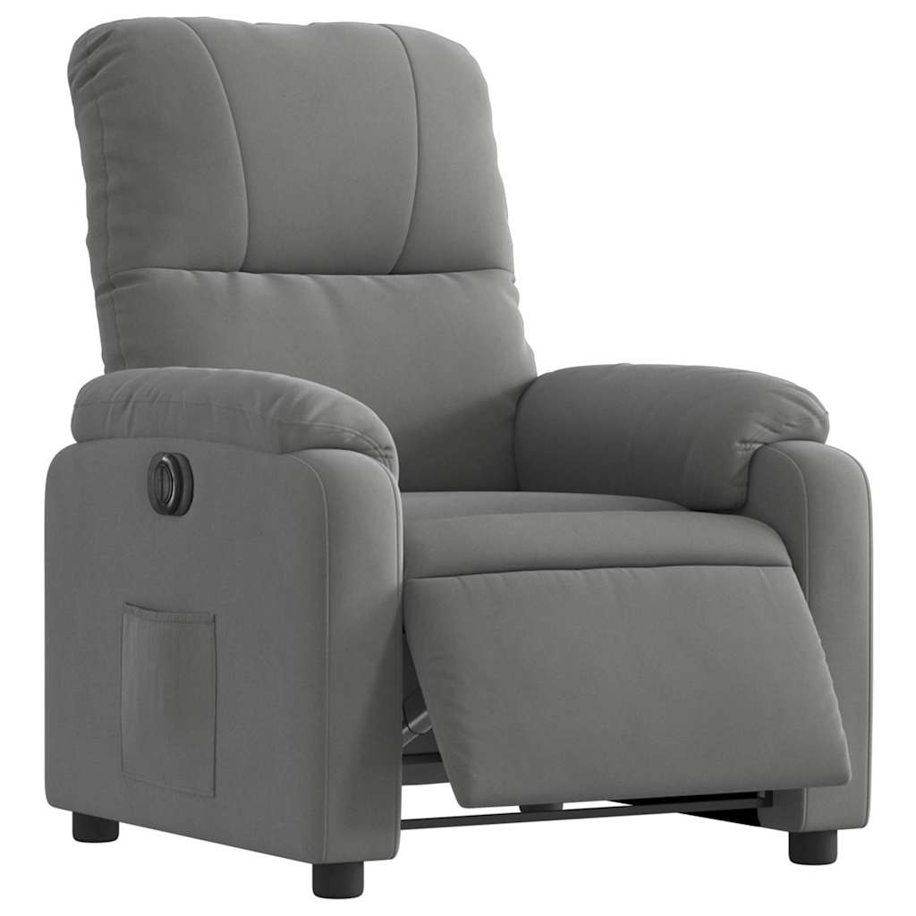 Fauteuil inclinable électrique gris foncé tissu microfibre - XIOS