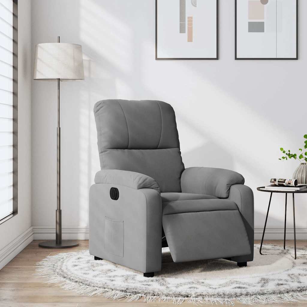 Fauteuil inclinable électrique gris foncé tissu microfibre - XIOS