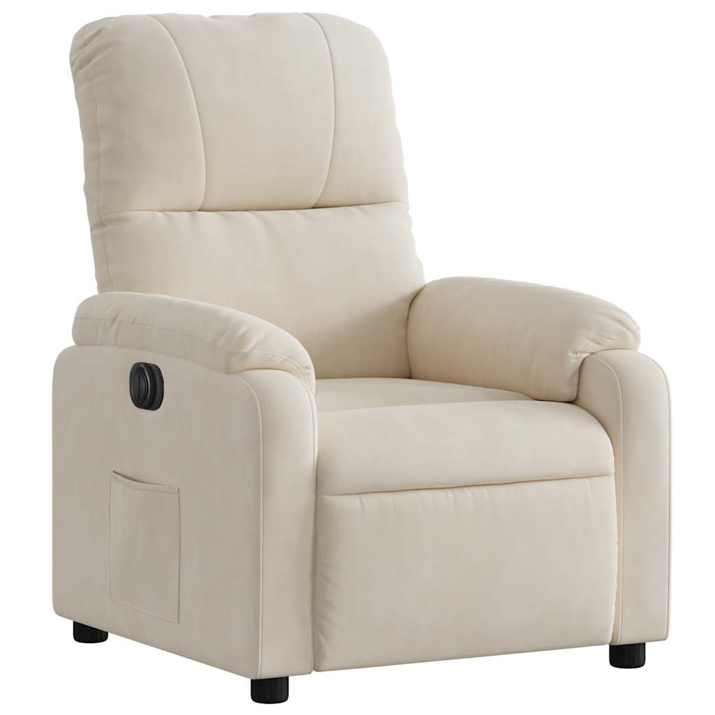 Fauteuil inclinable électrique beige tissu microfibre - XIOS