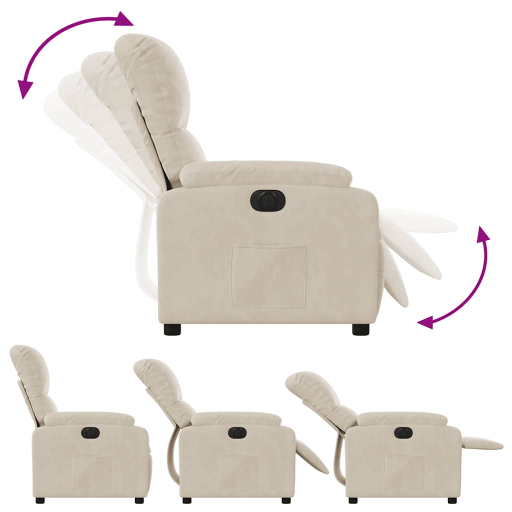 Fauteuil inclinable électrique beige tissu microfibre - XIOS