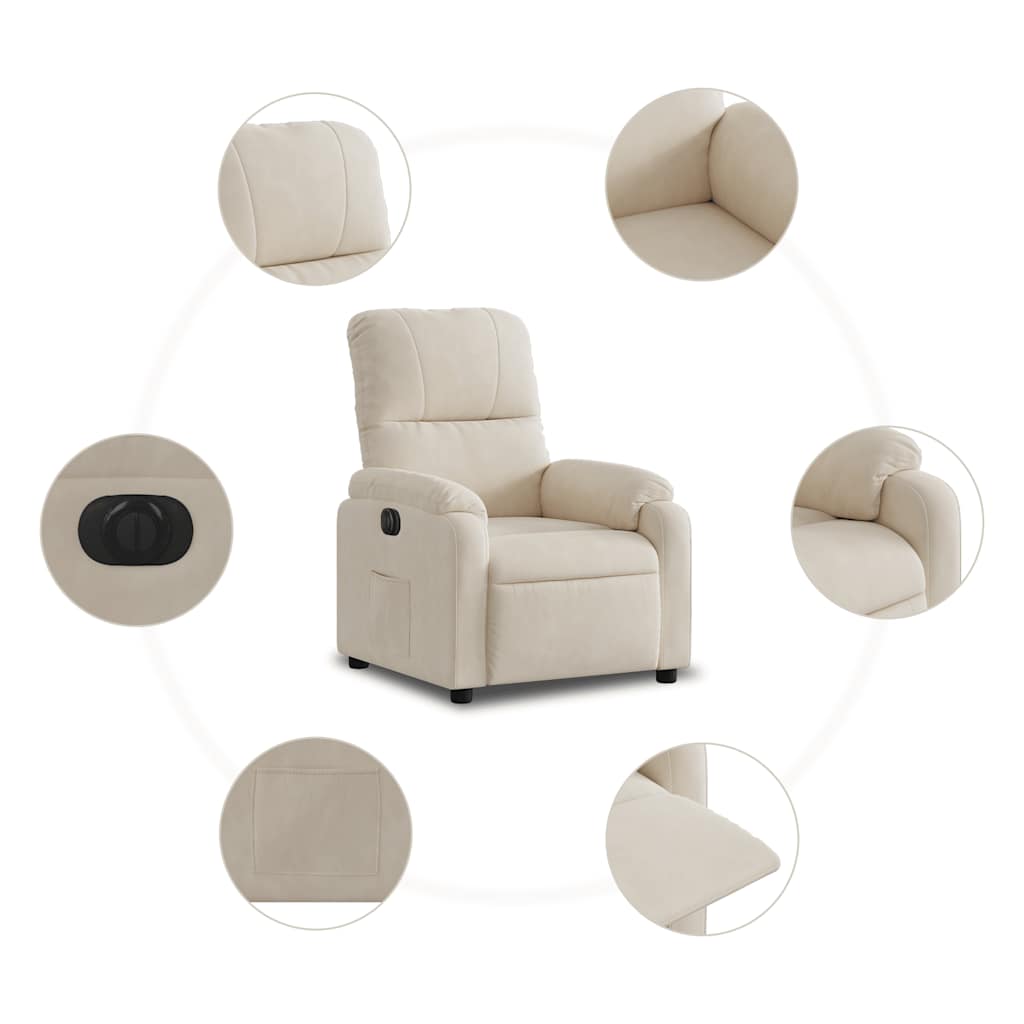 Fauteuil inclinable électrique beige tissu microfibre - XIOS