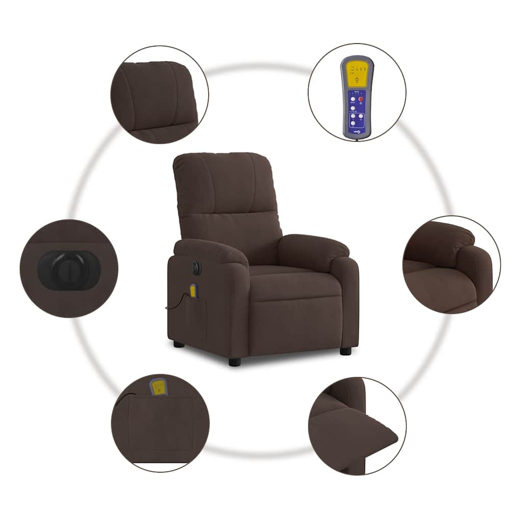 Fauteuil inclinable de massage électrique marron - XIOS