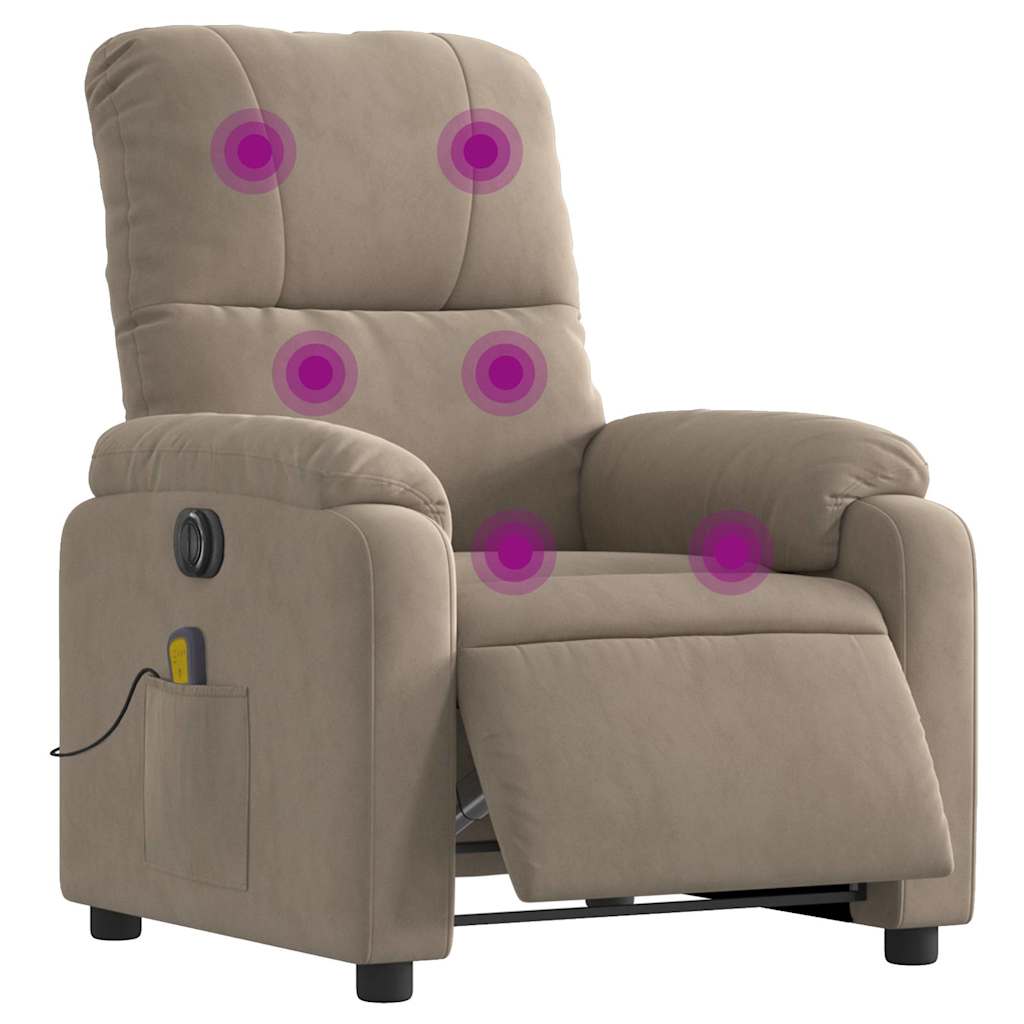 Fauteuil inclinable de massage électrique taupe - XIOS