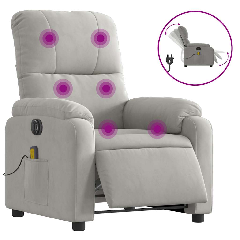 Fauteuil inclinable de massage électrique gris clair - XIOS