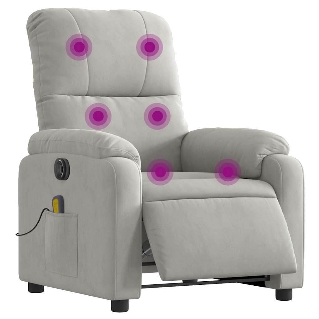 Fauteuil inclinable de massage électrique gris clair - XIOS