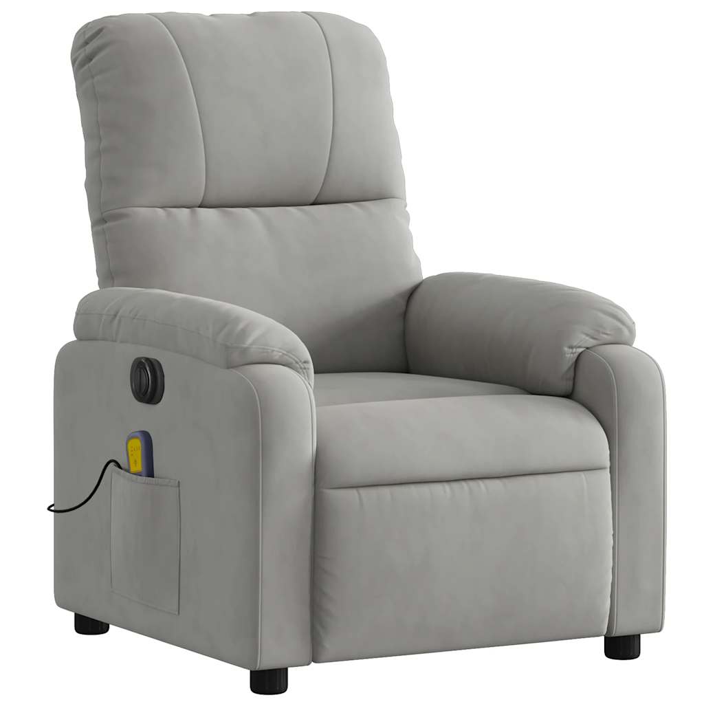 Fauteuil inclinable de massage électrique gris clair - XIOS