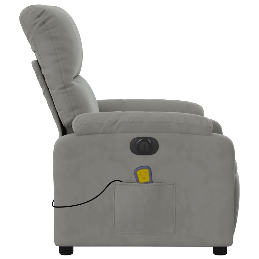 Fauteuil inclinable de massage électrique gris clair - XIOS
