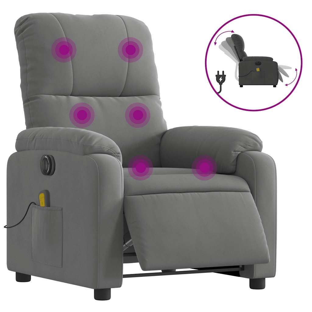 Fauteuil inclinable de massage électrique gris foncé - XIOS