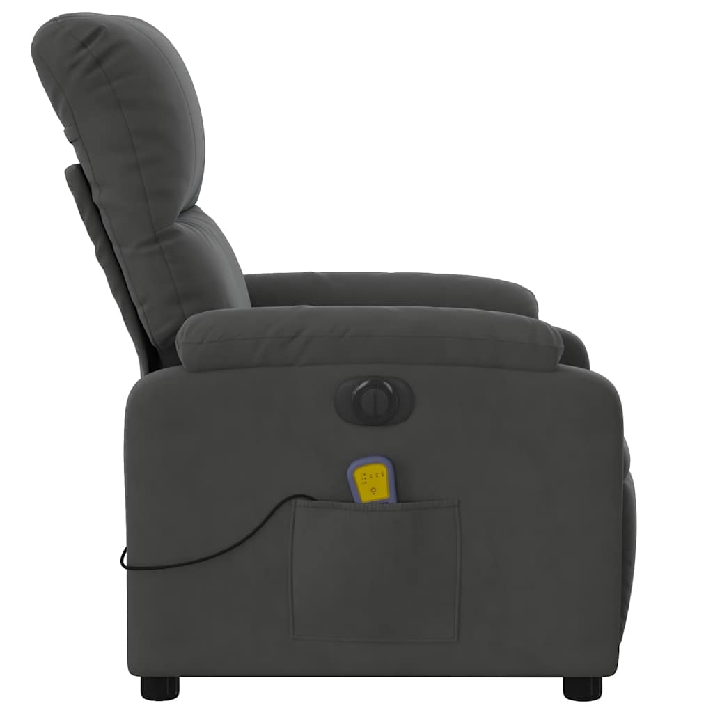 Fauteuil inclinable de massage électrique gris foncé