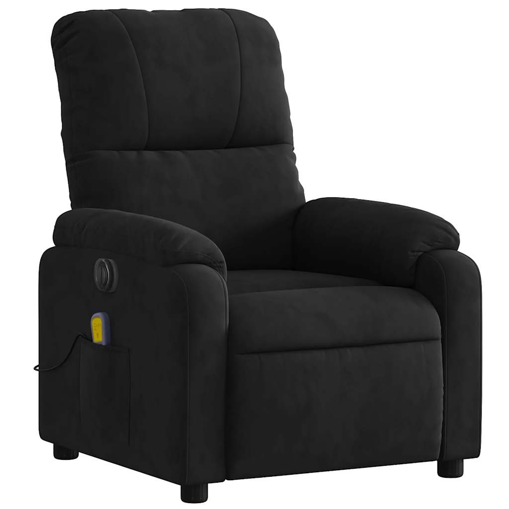 Fauteuil inclinable de massage électrique noir tissu microfibre - XIOS