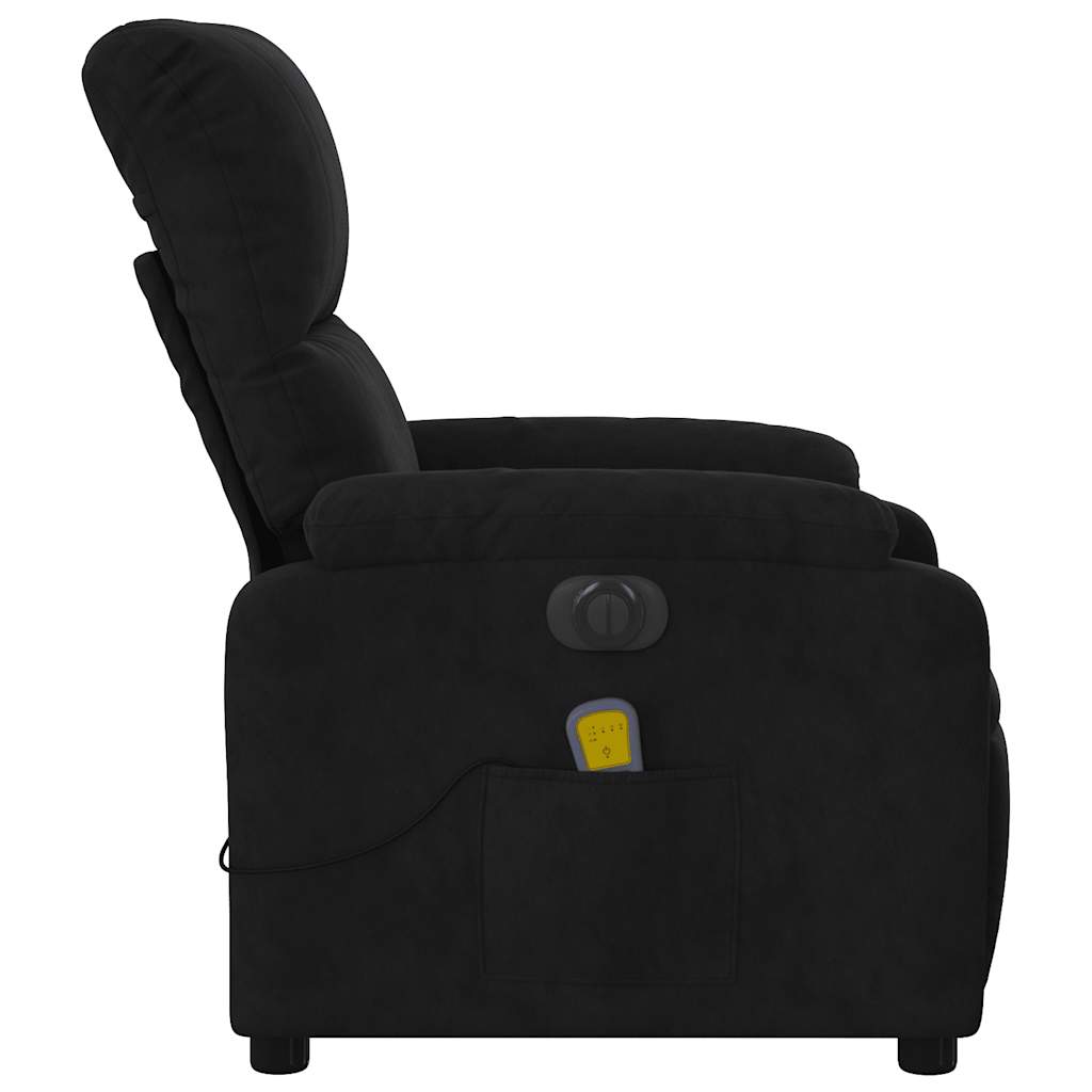 Fauteuil inclinable de massage électrique noir tissu microfibre - XIOS