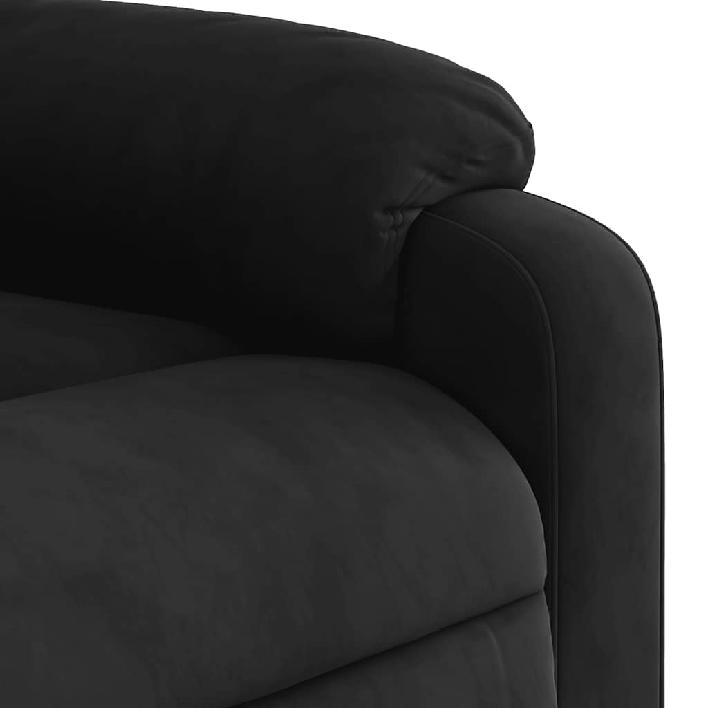 Fauteuil inclinable de massage électrique noir tissu microfibre - XIOS