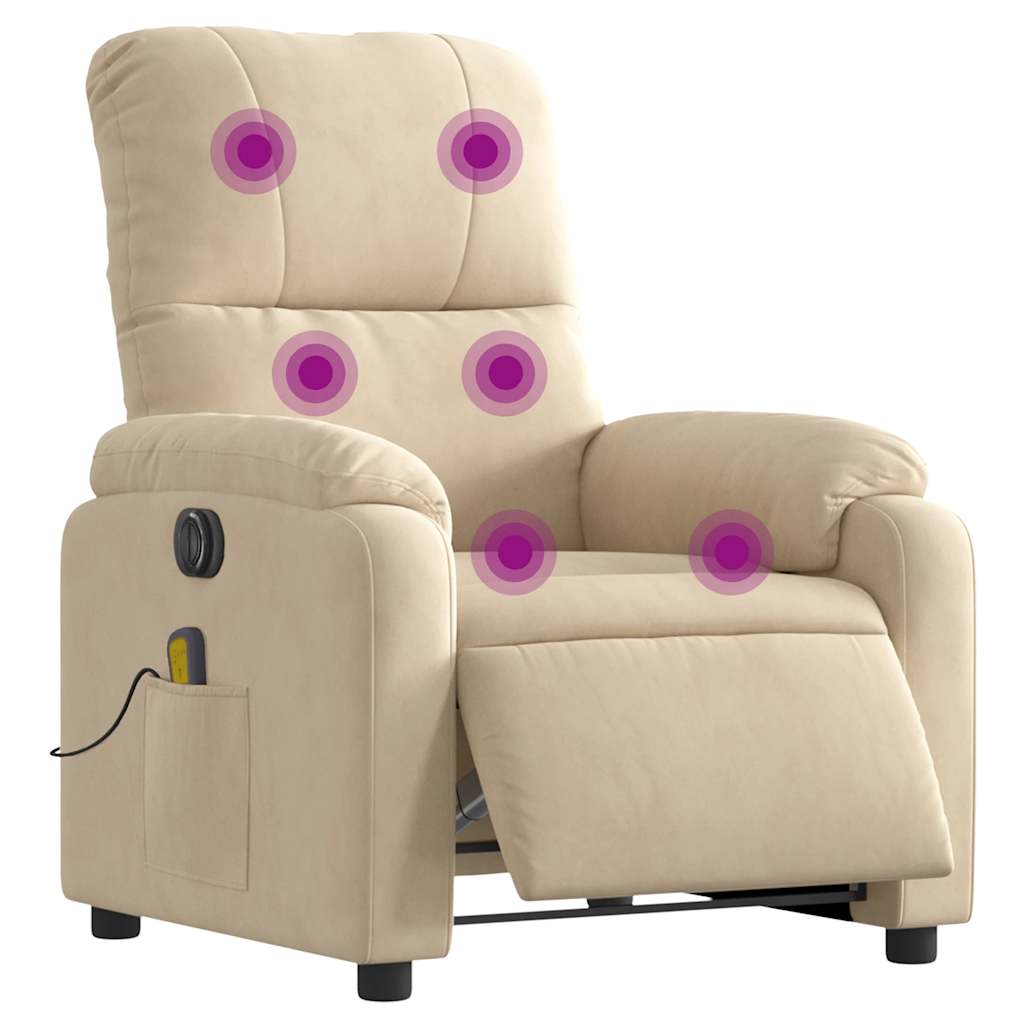 Fauteuil inclinable de massage électrique crème - XIOS