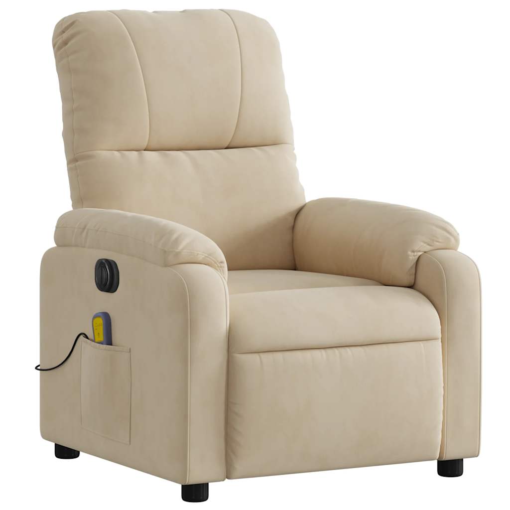 Fauteuil inclinable de massage électrique crème - XIOS