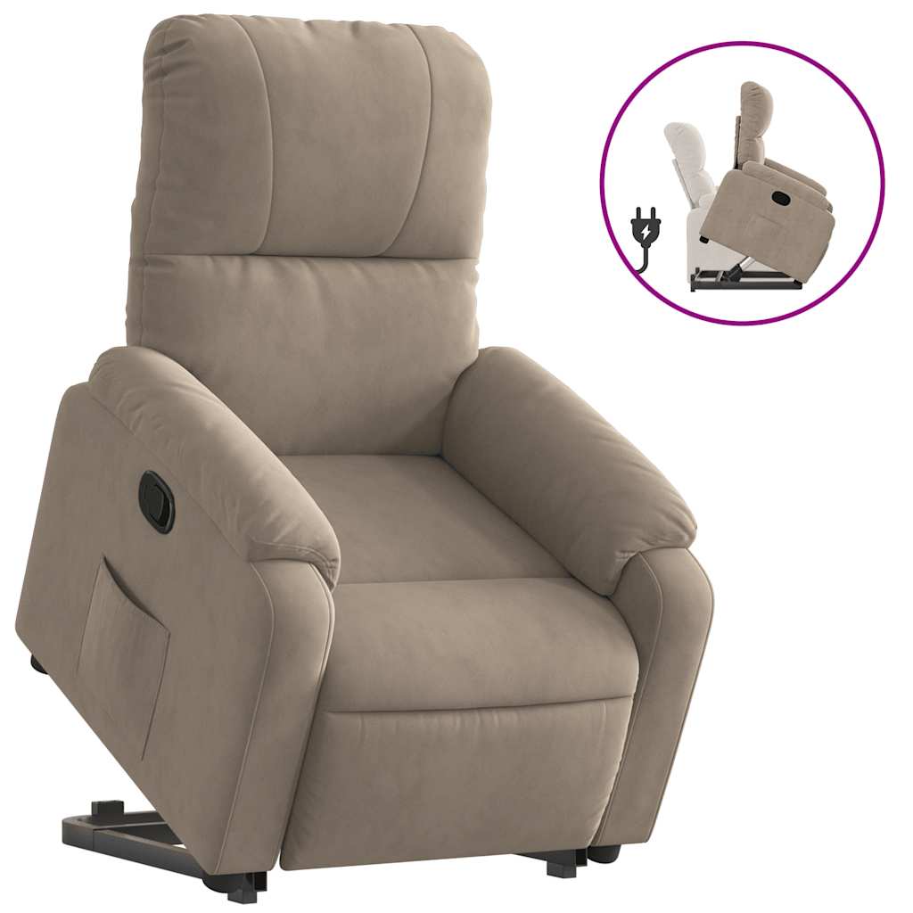 Fauteuil inclinable taupe tissu microfibre - XIOS