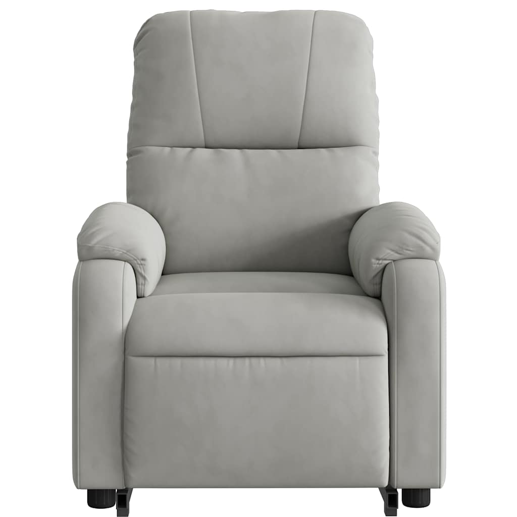 Fauteuil inclinable gris clair tissu microfibre - XIOS