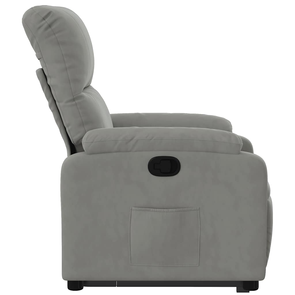 Fauteuil inclinable gris clair tissu microfibre
