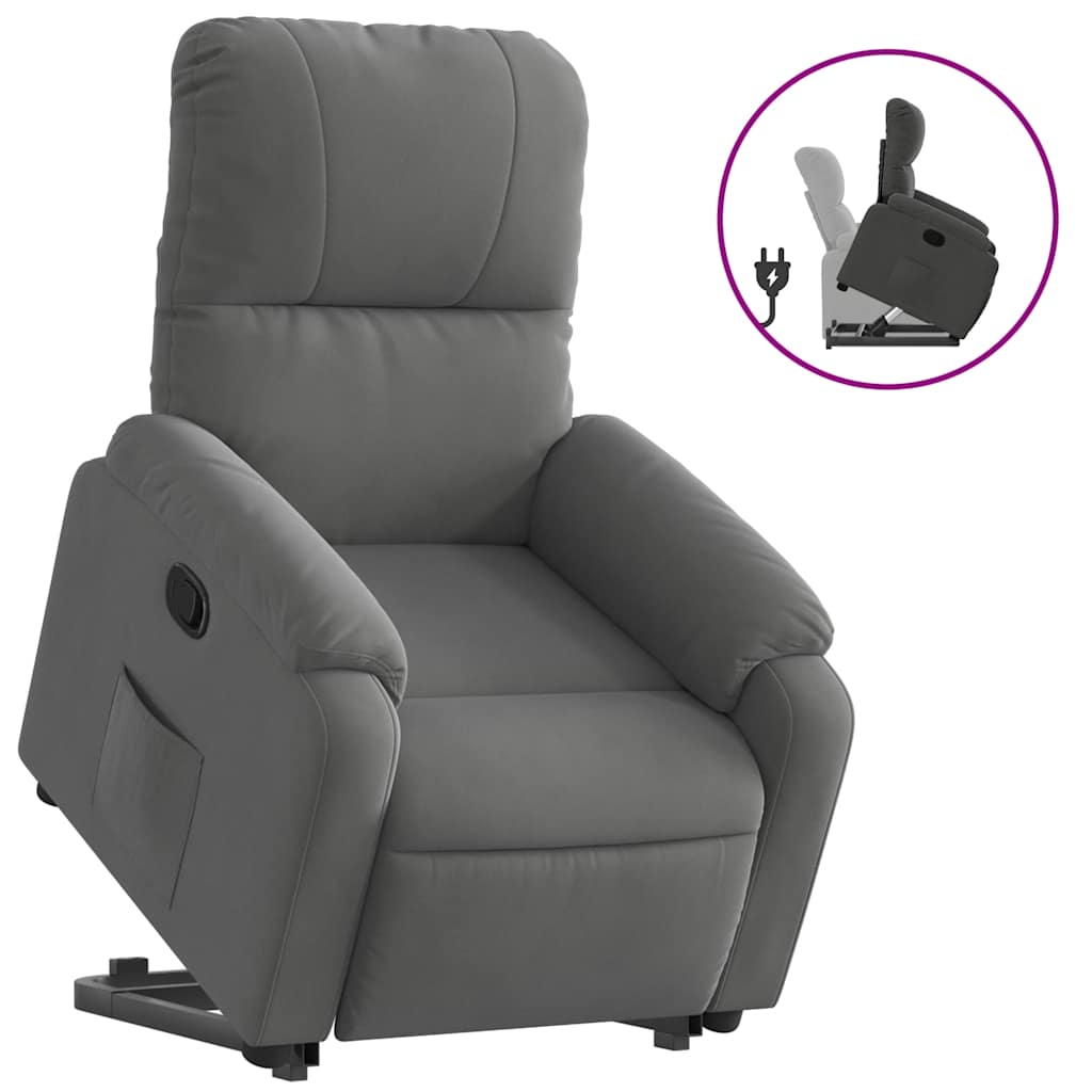 Fauteuil inclinable gris foncé tissu microfibre - XIOS