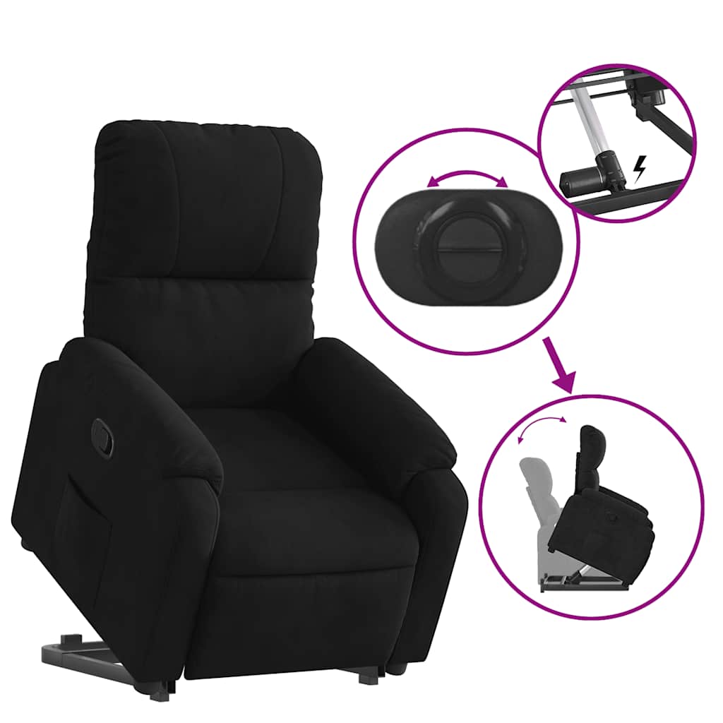 Fauteuil inclinable noir tissu microfibre