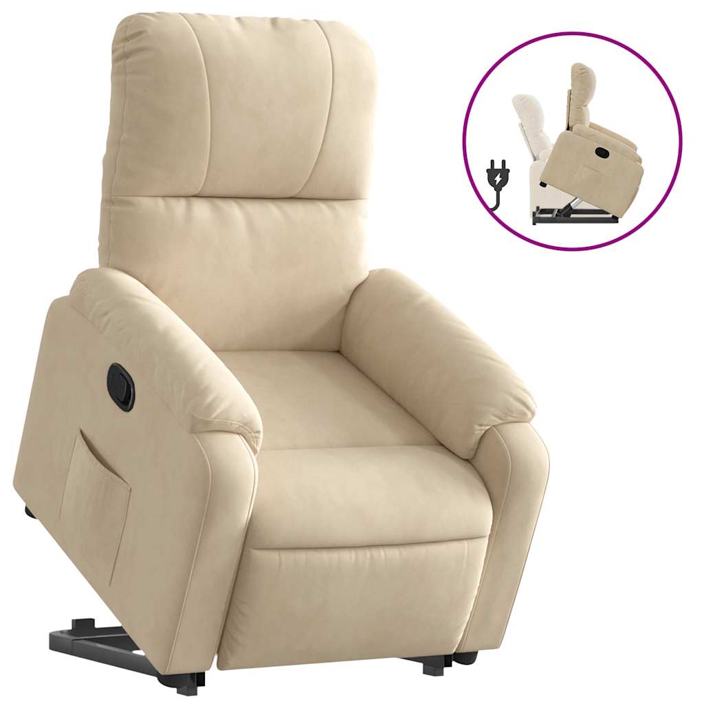 Fauteuil inclinable crème tissu microfibre - XIOS