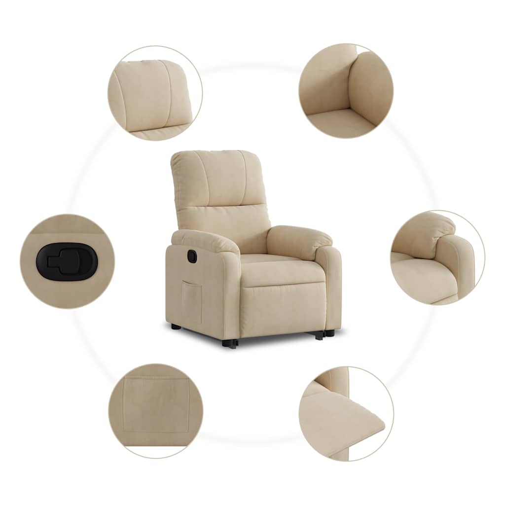Fauteuil inclinable crème tissu microfibre - XIOS