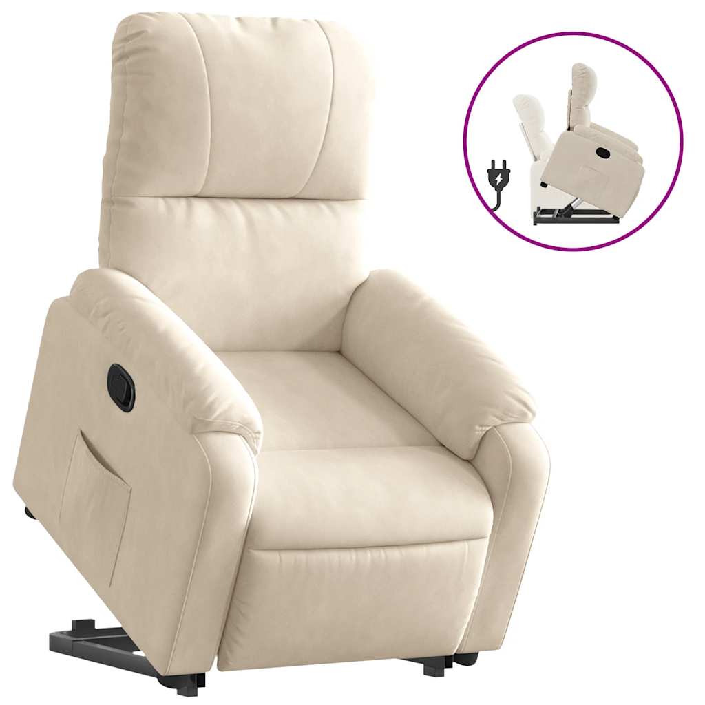 Fauteuil inclinable beige tissu microfibre - XIOS