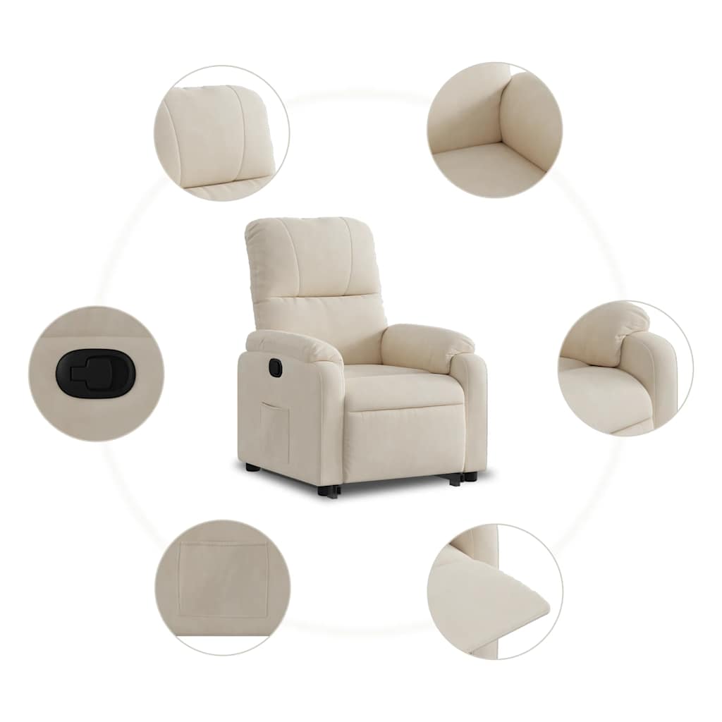 Fauteuil inclinable beige tissu microfibre - XIOS