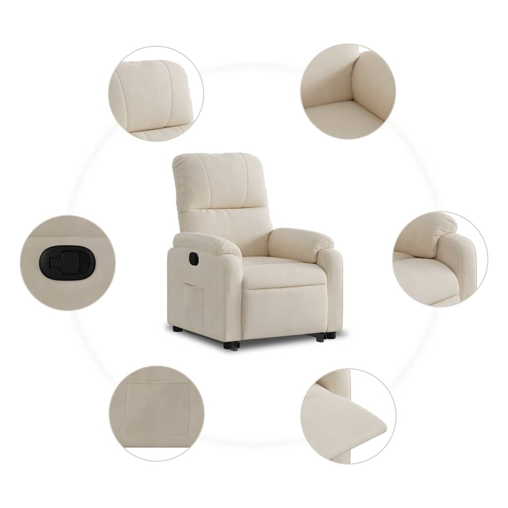 Fauteuil inclinable beige tissu microfibre