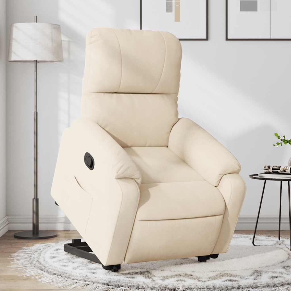 Fauteuil inclinable beige tissu microfibre - XIOS