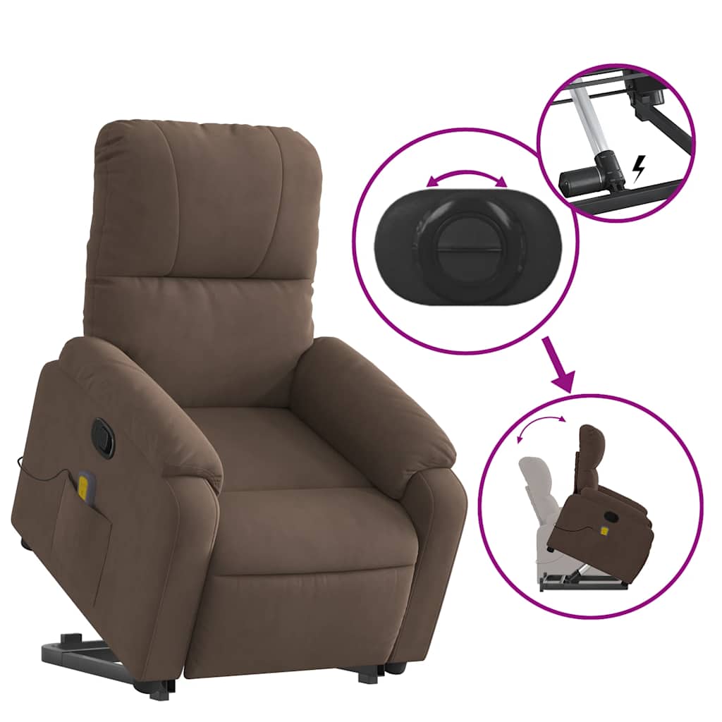 Fauteuil inclinable de massage marron tissu microfibre - XIOS