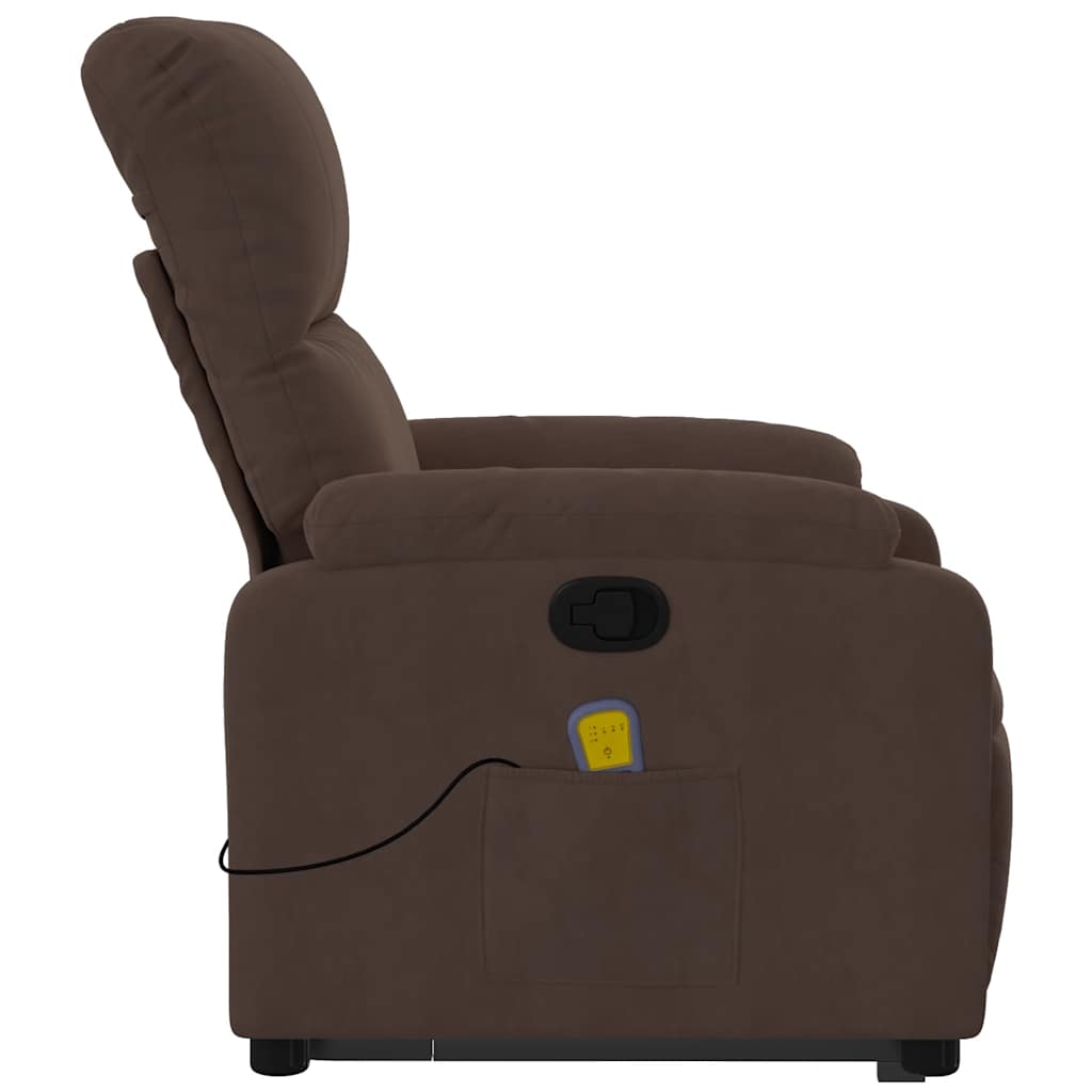 Fauteuil inclinable de massage marron tissu microfibre - XIOS