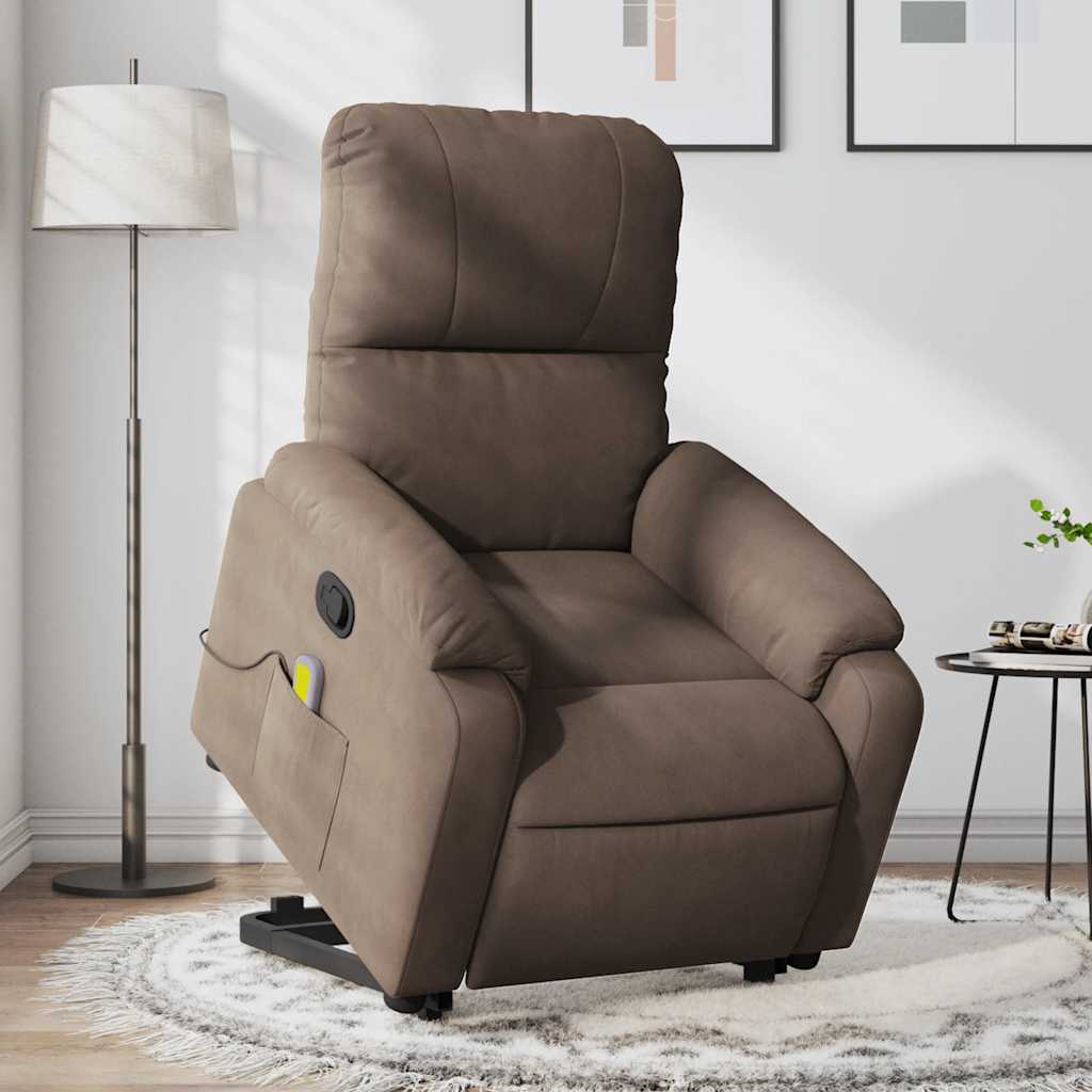 Fauteuil inclinable de massage marron tissu microfibre - XIOS