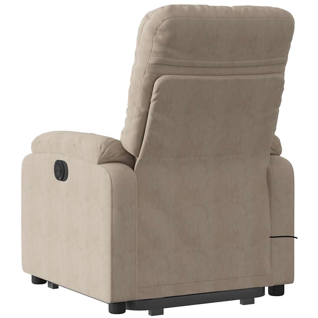 Fauteuil inclinable de massage taupe tissu microfibre - XIOS