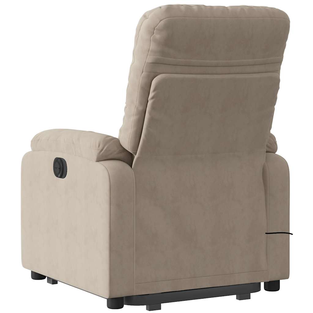 Fauteuil inclinable de massage taupe tissu microfibre