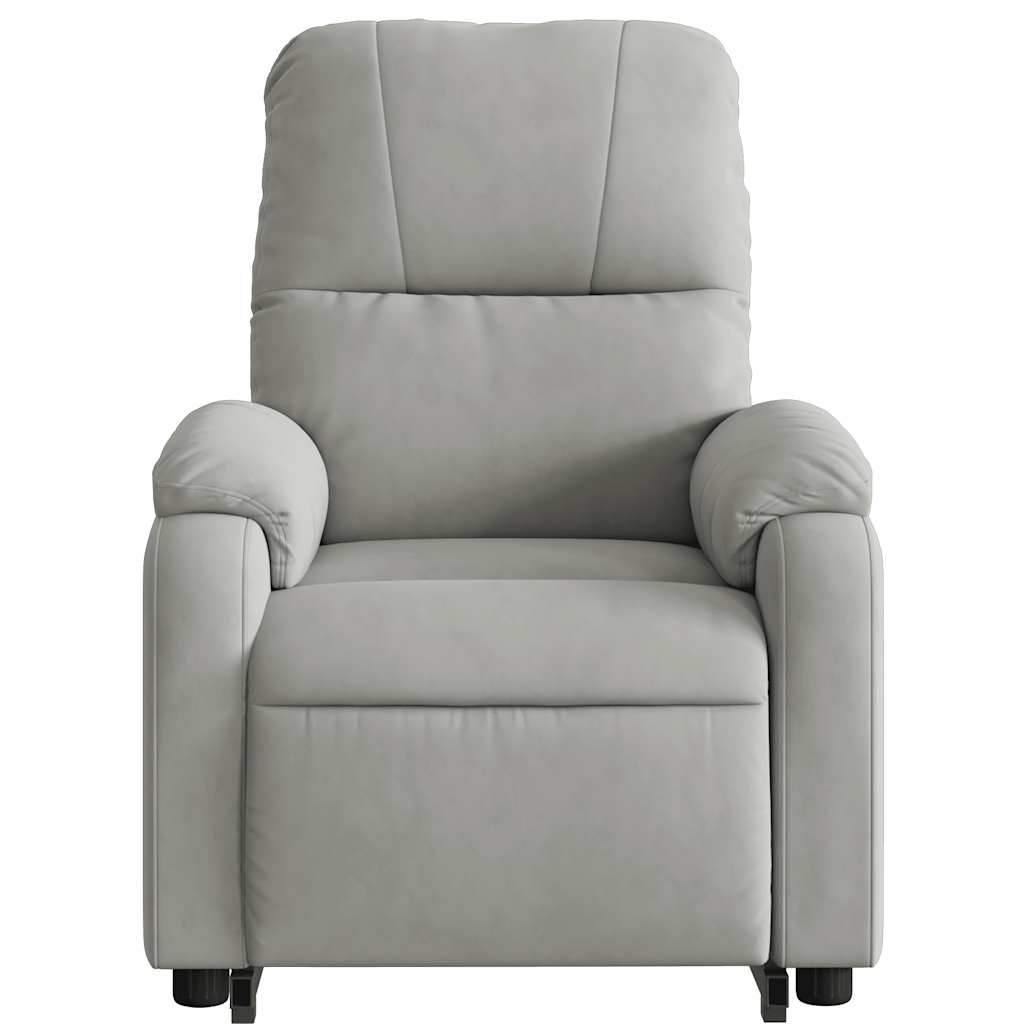 Fauteuil inclinable de massage gris clair tissu microfibre - XIOS
