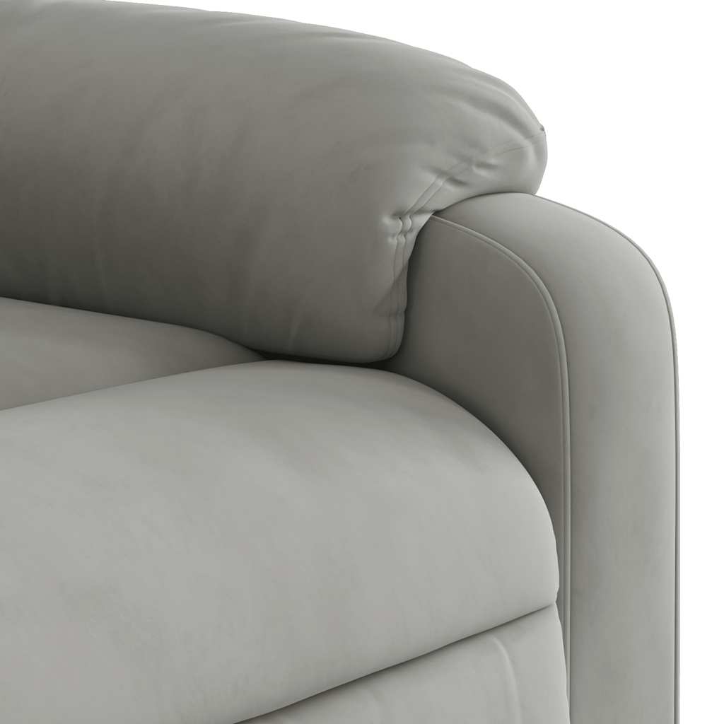 Fauteuil inclinable de massage gris clair tissu microfibre - XIOS