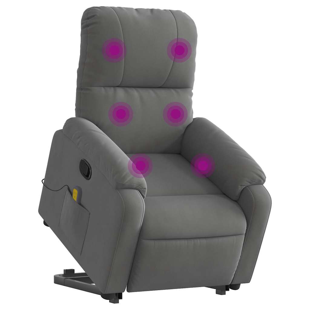 Fauteuil inclinable de massage gris foncé tissu microfibre - XIOS