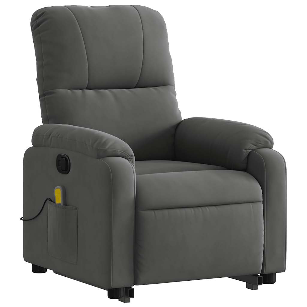 Fauteuil inclinable de massage gris foncé tissu microfibre - XIOS