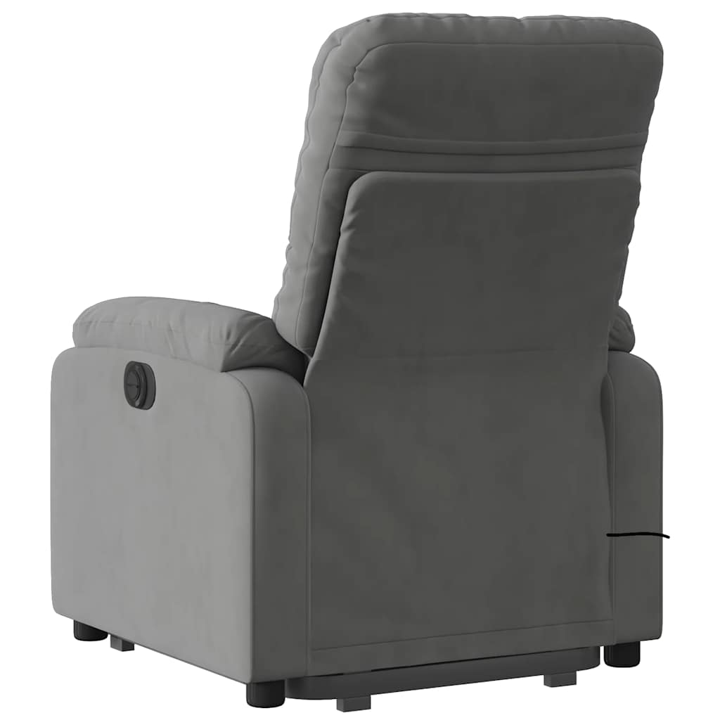 Fauteuil inclinable de massage gris foncé tissu microfibre - XIOS