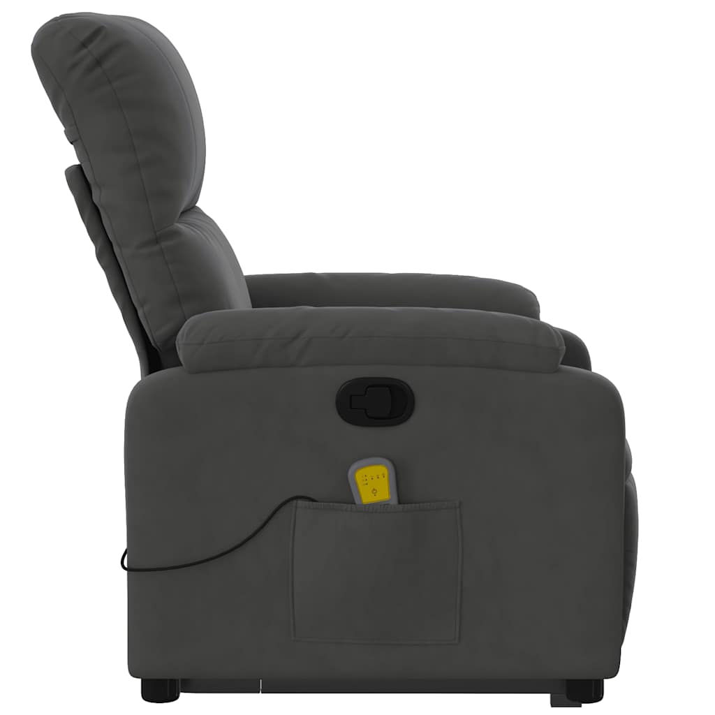 Fauteuil inclinable de massage gris foncé tissu microfibre - XIOS