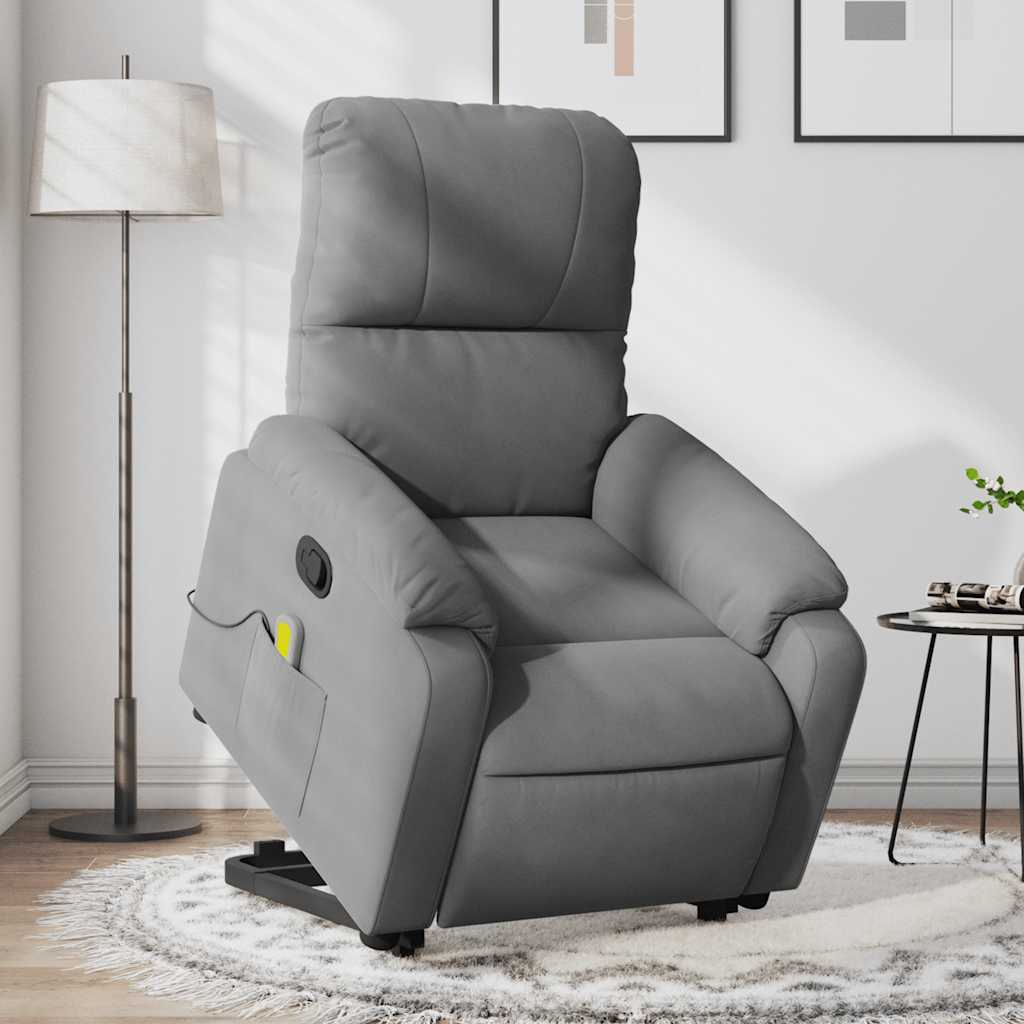 Fauteuil inclinable de massage gris foncé tissu microfibre - XIOS