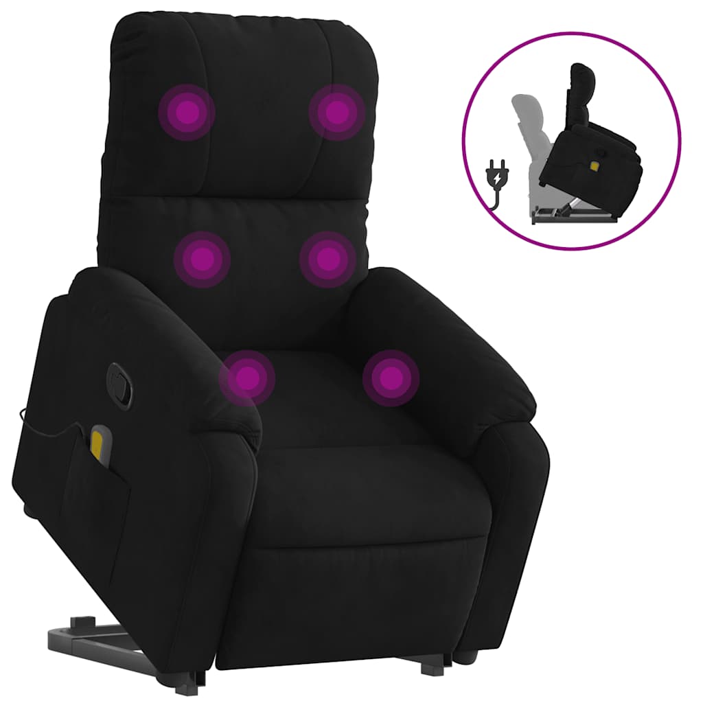 Fauteuil inclinable de massage noir tissu microfibre - XIOS