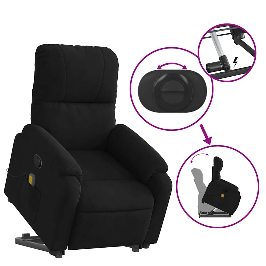 Fauteuil inclinable de massage noir tissu microfibre - XIOS