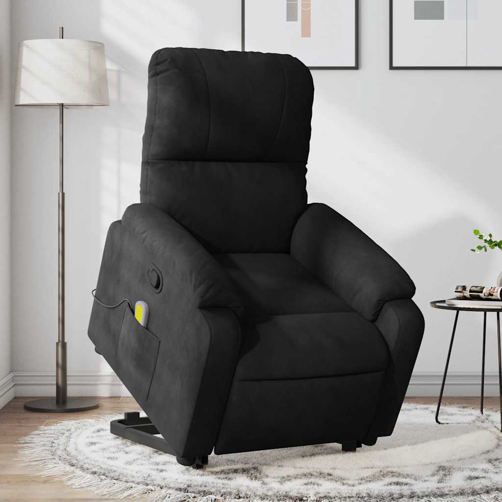 Fauteuil inclinable de massage noir tissu microfibre - XIOS