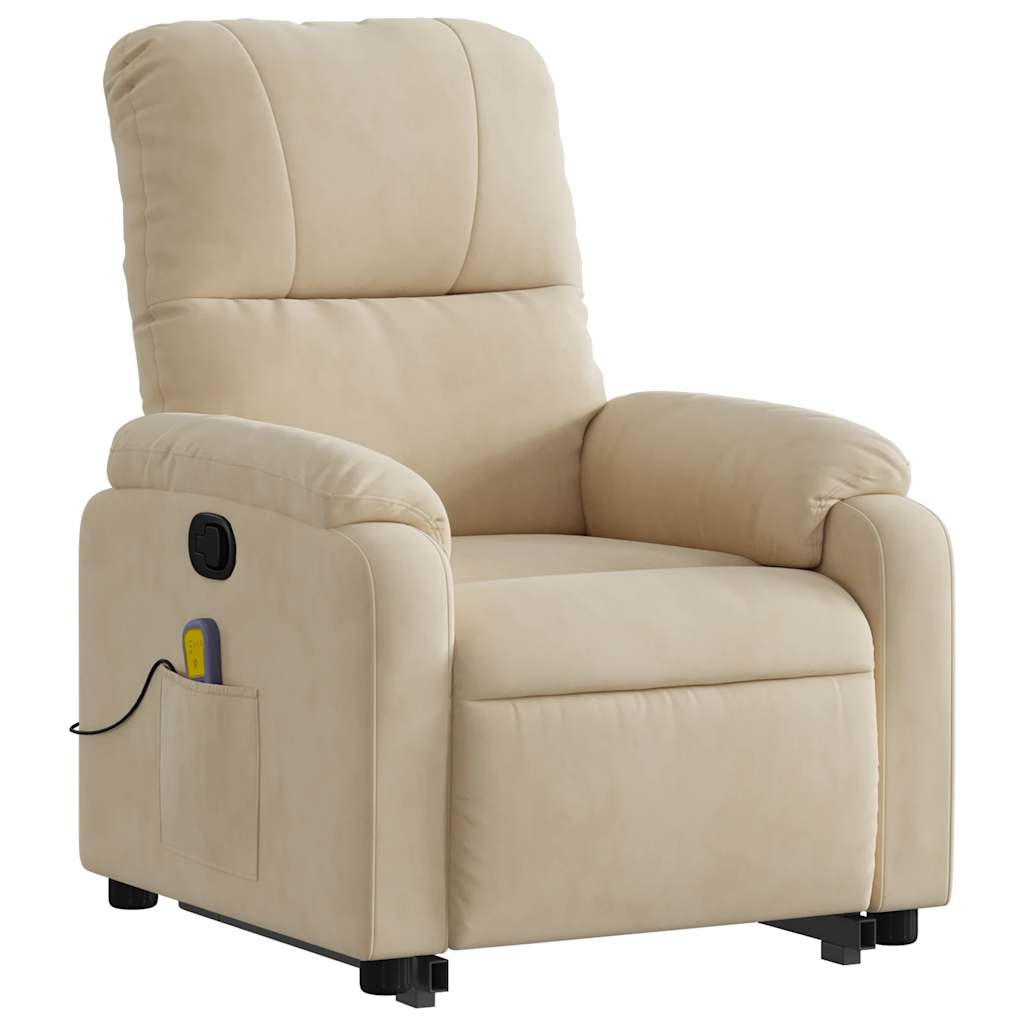 Fauteuil inclinable de massage crème tissu microfibre - XIOS