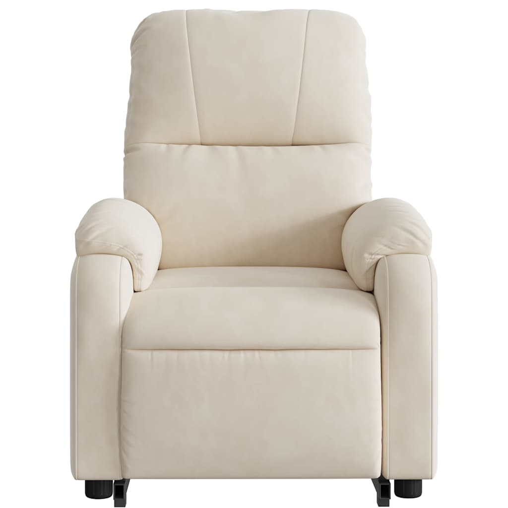 Fauteuil inclinable de massage beige tissu microfibre